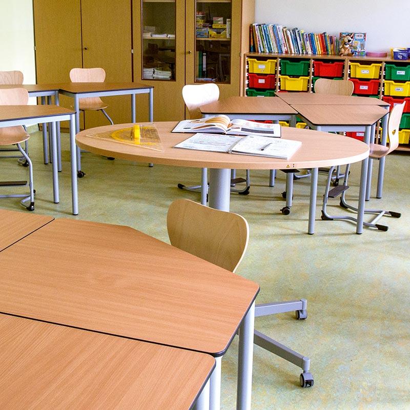 Bureau assis/debout  pour enseignant - réglage en hauteur, plateau en érable ou hêtre  - EWL.1_3