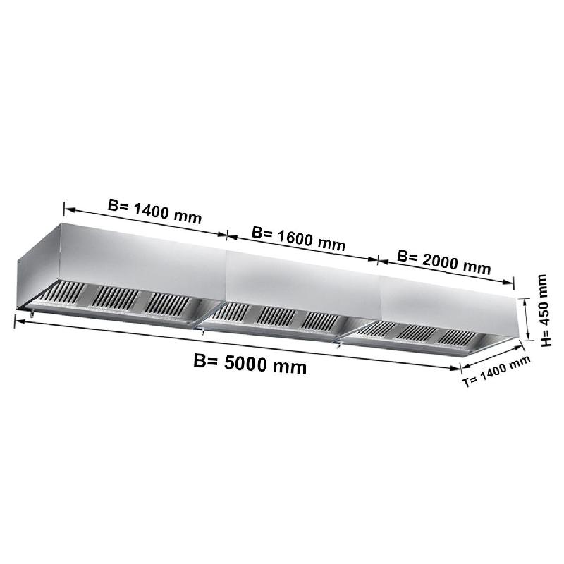 Hottes caisson inox statiques sans moteur - Profondeur 1400 mm - 5000_3