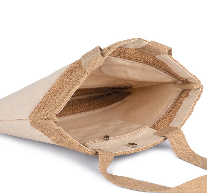 Sac shopping en coton et fils de jute tressée - Kimood - Réf: KI0294 - 750 g/m²_3