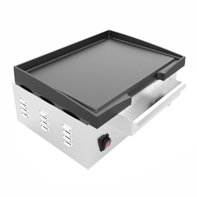 Plancha électrique lisse en FONTE - L 430 mm | Buffalo - CU966_3