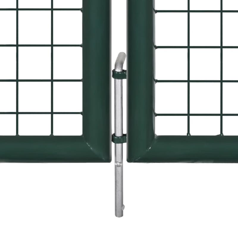Vidaxl portail de clôture acier 306x150 cm vert 42979_3
