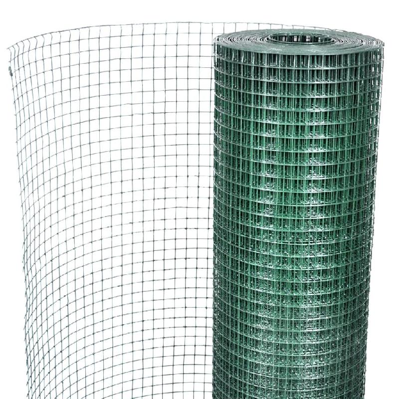 Vidaxl grillage acier galvanisé et revêtement en pvc 10 x 1 m vert 140435_3