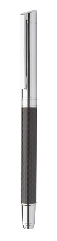 Parure stylos - Stylo à bille et roller en métal avec motifs carbone - Coffret cadeau André Philippe_3