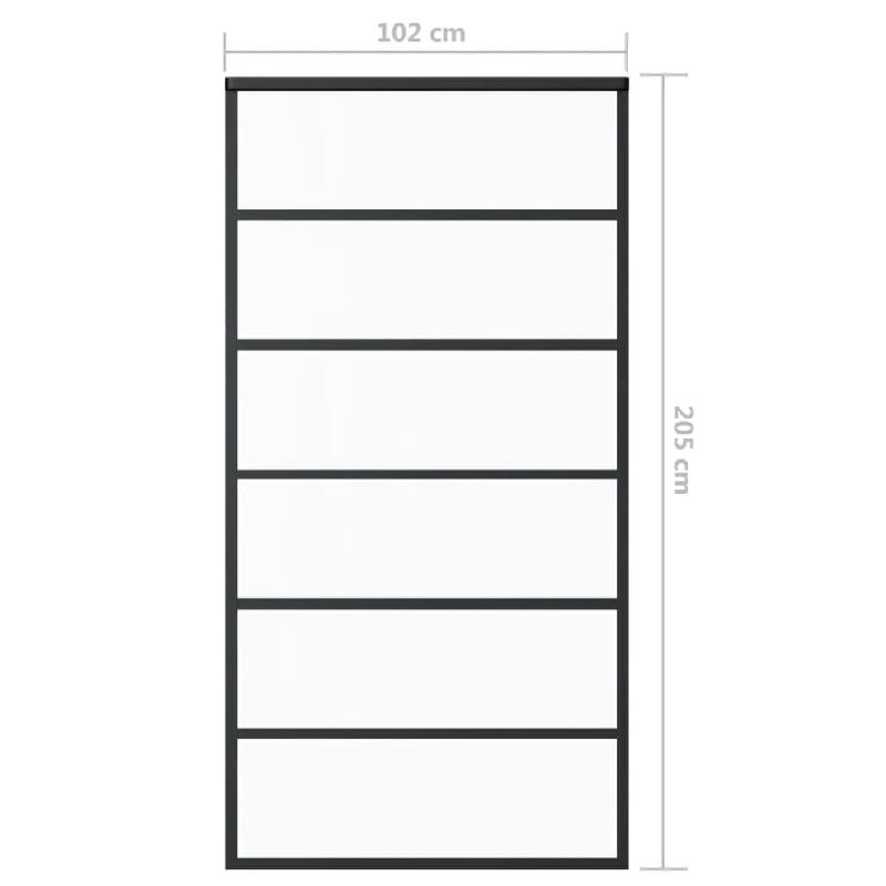 Vidaxl porte coulissante verre esg et aluminium 102x205 cm noir 151016_3
