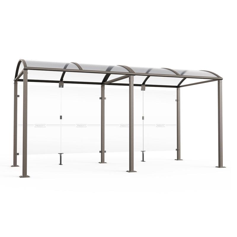 Abri Vélos M avec Bardages en Verre - Structure en acier galvanisé et toiture en polycarbonate - Extension avec option LED_3