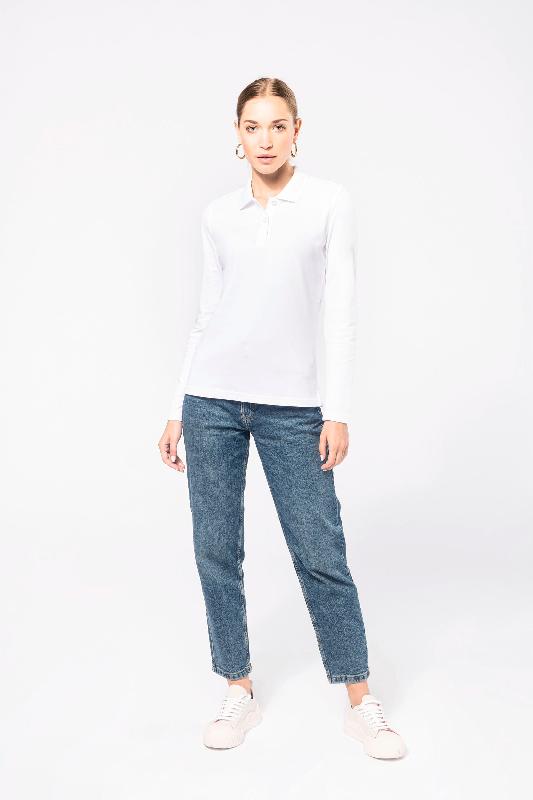 Polo manches longues femme - Réf: K244 - Kariban - Coton peigné - Lavable à 60°C_3