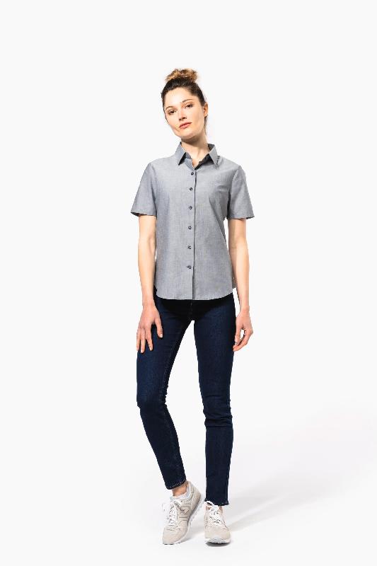 Chemise Oxford manches courtes femme - Coupe cintrée - Kariban - Réf: K536_3