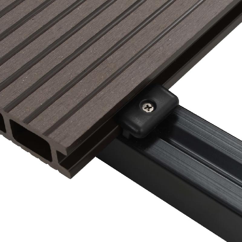 Vidaxl panneaux de terrasse creux wpc 15 m² 4 m marron foncé 275733_3