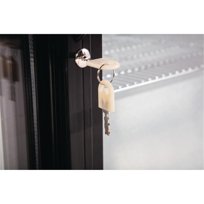 Arrière-bar deux portes coulissantes Série G noir 208L | Polar - GL003_3
