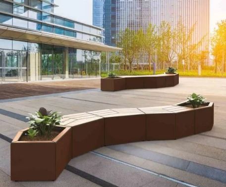 Espace de repos Le Caire - Structure en acier et banquette en stratifié compact - Longueur 1067 mm_3