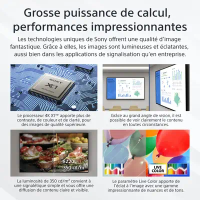 Sony FW-55EZ20L àÉcran d'affichage dynamique àÉcran plat de signalisation numérique 139,7 cm (55