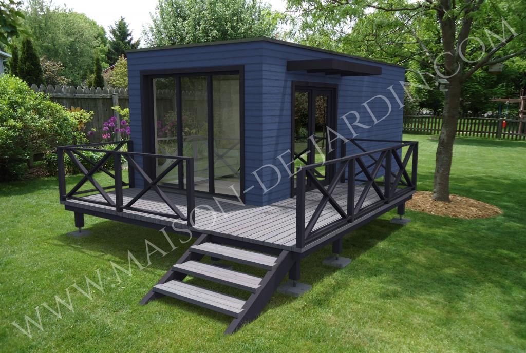 Studio de jardin 20 m² - maison de jardin avec ossature bois et bardage rouge - modifiable et isolé_3