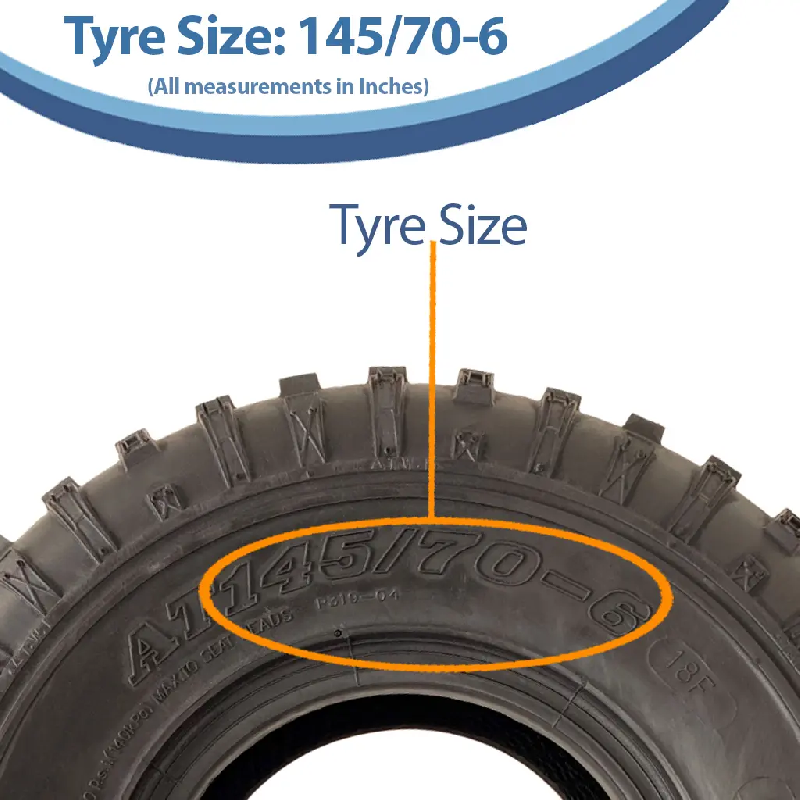 Pneus tout-terrain à crampons 145/70-6 pour quad, remorque pour enfants, 50 cm³ - 110 cm³, 75 kg (jeu de 4)_3