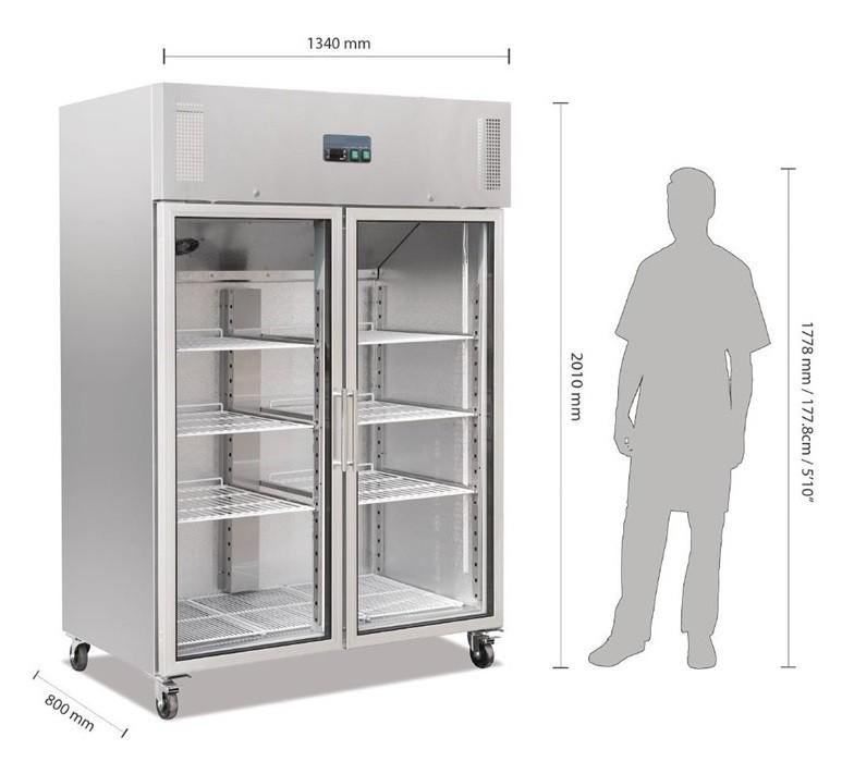 Armoire réfrigérée positive 2 portes vitrée 1200 litres - garantie 2 ans_3