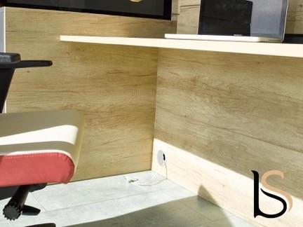 Bureau d'accueil 1 personne Avant - Ofitres - 129, Blanc, Non, Beige brillant_3