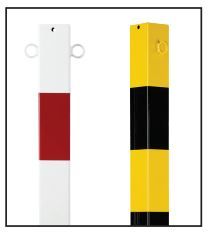 Pot60prb - barrière à chaîne poteaux métalliques - signals - l 70 x l 70 mm, ø 60 mm_3