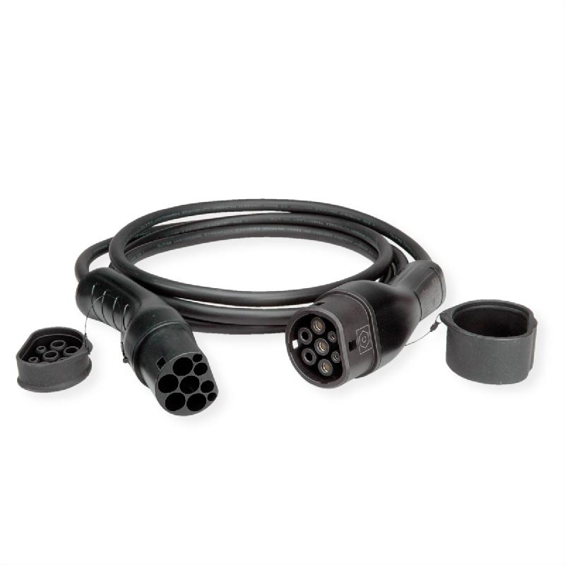 ROLINE Câble de recharge VE type2, 1-Phase, 250VAC (1P+N+E), 32 A, 7,4 kW, 3 m_3