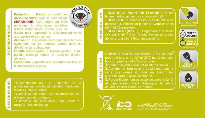 Vernis meuble et objet V33 - chêne clair satiné - 0.25L_3