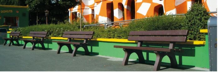 Banc public en plastique recyclé hanit - PICADILLY - 7 coloris disponibles - 200 cm et 150 cm_3