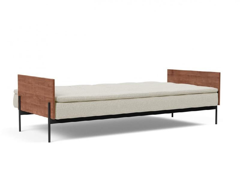 Innovation Living - Canapé-lit design Dublexo Lauge Mixed Dance Natural convertible 115x210 cm - Accoudoirs noyer et métal noir_3