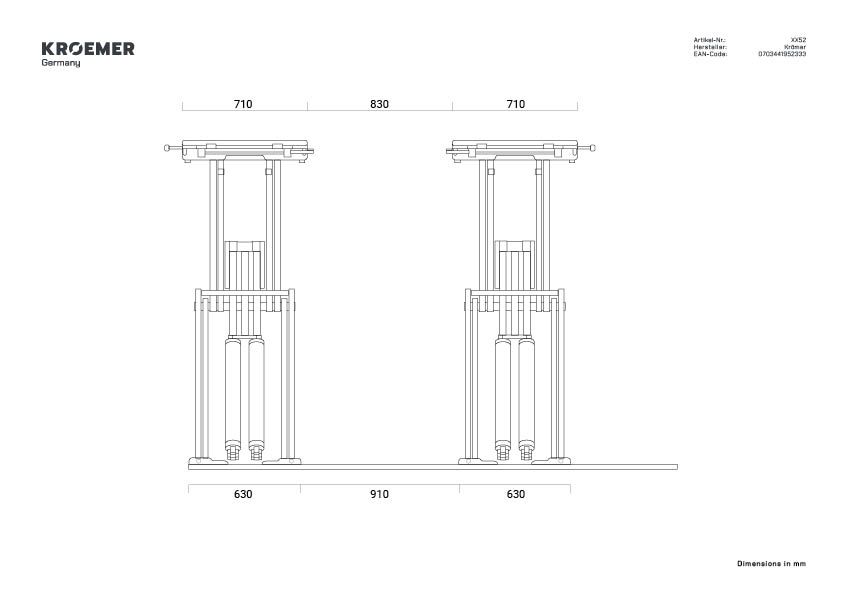 Pont élévateur à double ciseaux hors sol conçu pour les travaux professionnels d'entretien et de réparation - KROEMER XX52_3