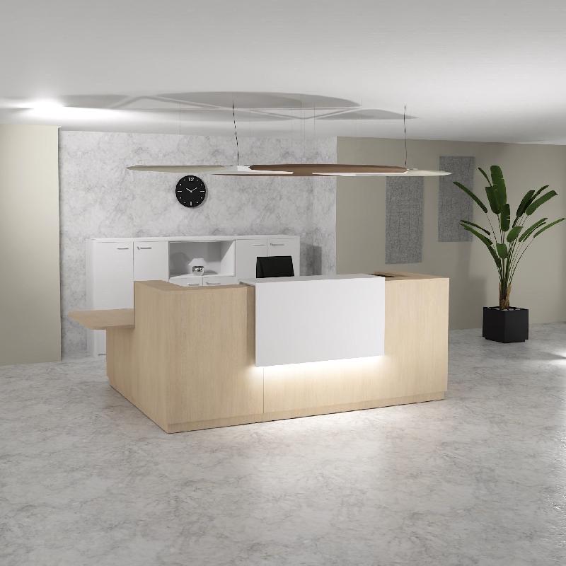 Bureau d'accueil d'angle avec accès PMR Delta Plus - Mobel Linea - Chêne moyen , Gauche, 264, Oui_4