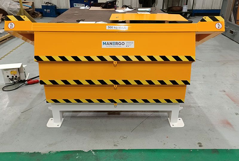 Inclineur de caisse - Inclinaison hydraulique 30° - Charge 500 kg - Plateau sur mesure_3