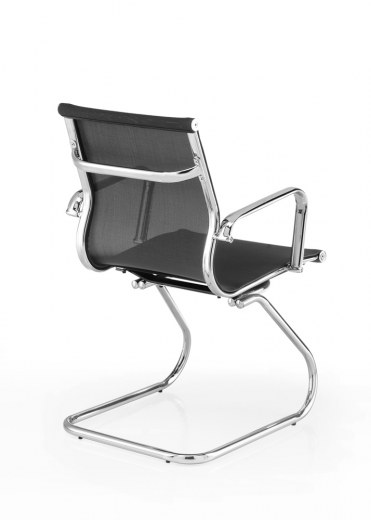 Lot de 2 fauteuils de réunion ARIANE - Résille haute résistance - Piètement luge - Référence 8005 FR206_3