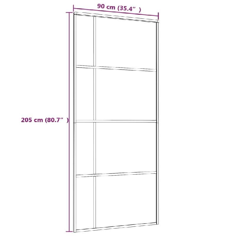 Vidaxl porte coulissante verre esg dépoli et aluminium 90x205 cm blanc 151685_3
