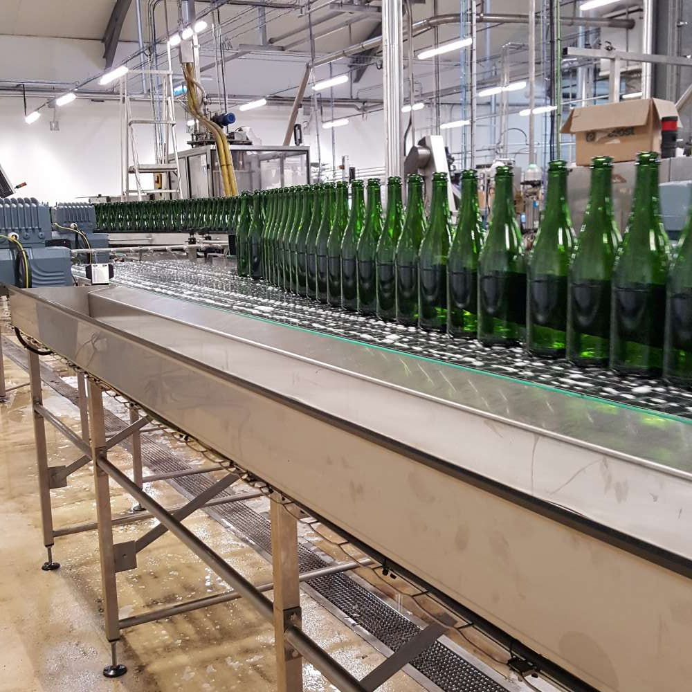 Convoyeur d'accumulation et aligneur en inox, 30000 bouteilles par heure, pour l'agroalimentaire, le pharmaceutique et la cosmétique - cms_3