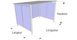 Abris 2 roues à toit plat pente arrière pour vélos et motos - Série AB - Sur mesure_3