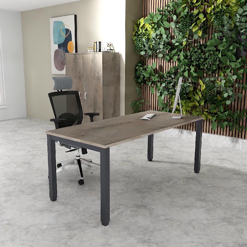 Bureau Professionnel Tempo Mobel Linea. - 120, Anthracite, Non, Chêne grisé_0