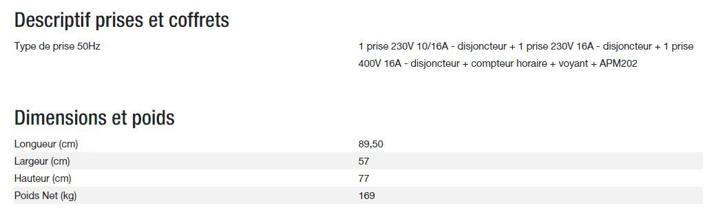 Groupe électrogène Diesel 15000 TA XL Export - Kohler - Puissance max 10 kW - 12,50 kVA - 400V_3