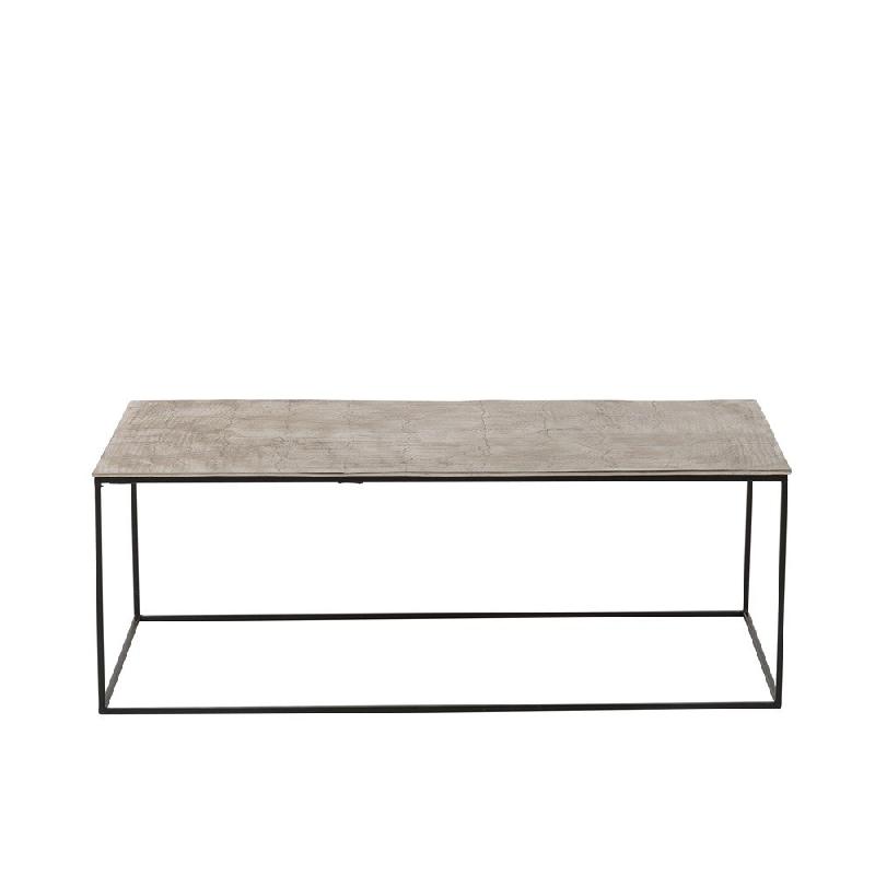 Table basse rectangulaire NIZI en aluminium argent/noir - Design moderne et fonctionnel_3