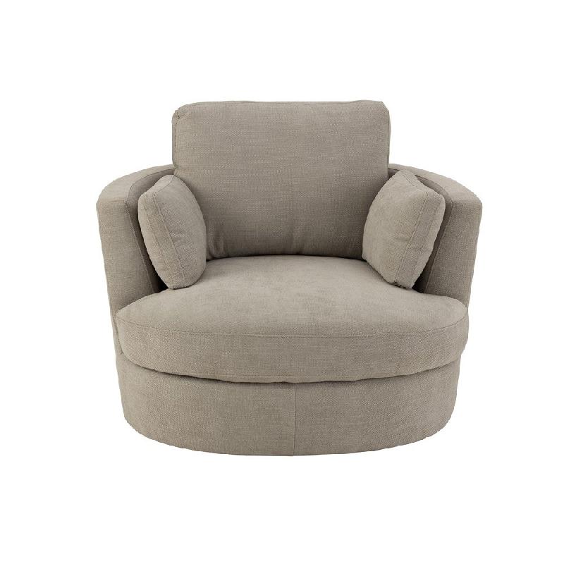 Fauteuil pivotant Kodina gris - confort et élégance avec revêtement en tissu soyeux et piétement pivotant_3