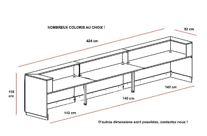 Grande banque d'accueil Delta Plus - Mobel Linea - 424, Chêne veiné_3
