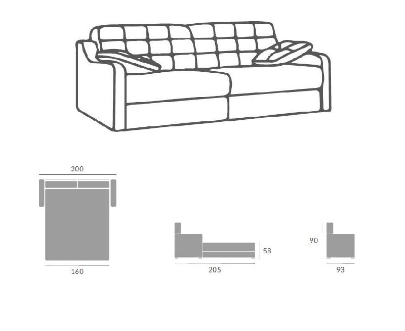 Canapé convertible express POL 160x190 cm - dossier capitonné - tissu personnalisable - matelas 13 cm - ouverture rapide_3