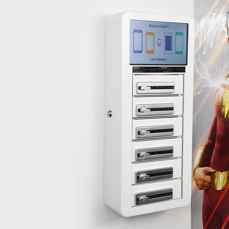 Borne de recharge pour téléphones - Compact 6 - 6 casiers sécurisés avec serrure à code ou RFID_3