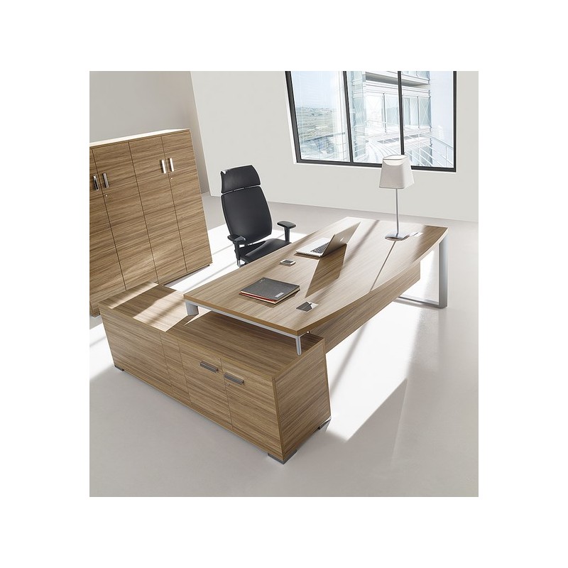 Bureau de direction avec retour - qualité exceptionnelle - décor stratifié bois - Réf AVN2010DPNT-AVF15NT-AVNDPNT_3