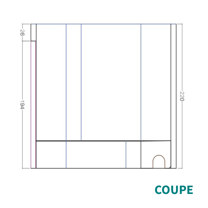 KIT CABINE HAMMAM À CARRELER RIAD 7 - 243X243 - 7 PLACES_3
