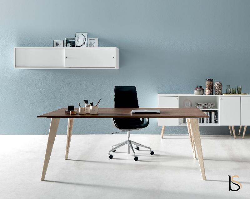 Bureau de direction rectangulaire Pigreco Up - Martex - 160, Noyer_3