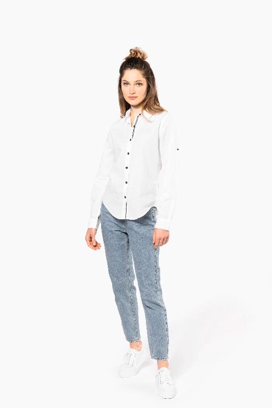 Chemise de travail lin et coton manches longues femme - Réf: K589 - Kariban_3