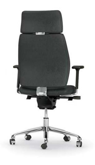 Fauteuil de Direction cuir Creta - Mobel Linea - cuir noir_3