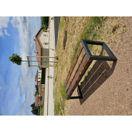 Banc public méridienne Miami Wood - Design Art Déco 1910, acier et bois, dimensions 150x45x45 cm_4