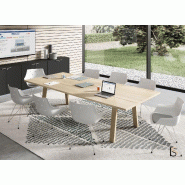 Table de réunion bois Take-Off - Bralco - Non, Chêne vieilli, Chêne vieilli, 220 x 124 cm_3