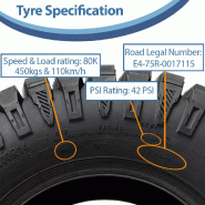27x9.00R14 ATV Tyres 8ply OBOR Predator 225/70R14 E-Marked Road Legal (Set of 2)_3