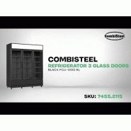 Réfrigérateur 3 portes en verre noir fcu-1200 bl l1600 7455.2115 COMBISTEEL_3
