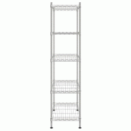 Vidaxl étagère de rangement 5 niveaux 90x35x180 cm chrome 250 kg 324623_3