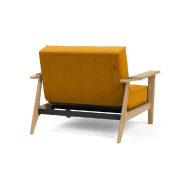 Fauteuil design convertible Innovation Living Splitback Frej Elegance Burned Curry - Lit 90x115 cm - Accoudoirs chêne clair_3