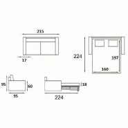 Canapé convertible 3-4 places Excellence - 160 cm - Sommier à lattes microfibre bordeaux - Matelas mémoire de forme 18 cm inclus_3